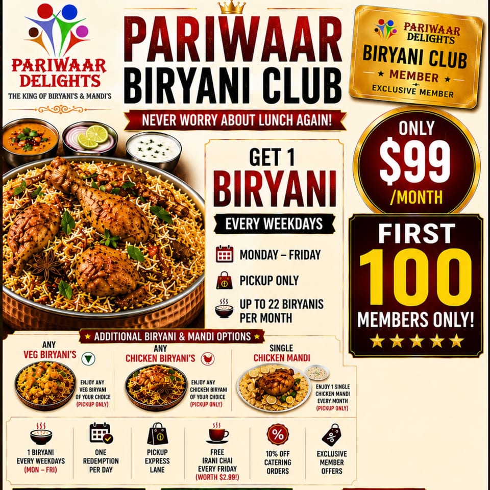 Pariwaar Biryani Club Subscription