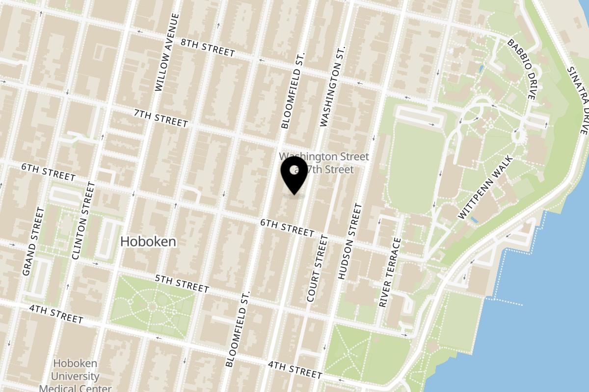 Map showing the location of Pariwaar Delights - The King of Biryani's Hoboken on 616 Washington St in Hoboken